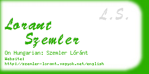lorant szemler business card